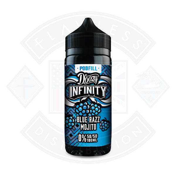 Doozy Vape Infinity Pod Fill 50/50 0mg 100ml Shortfill Blue Razz Mojito