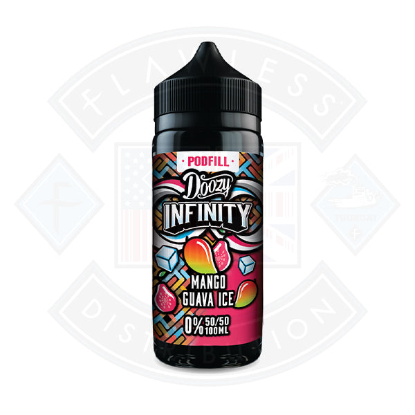 Doozy Vape Infinity Pod Fill 50/50 0mg 100ml Shortfill Mango Guava Ice