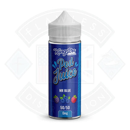 Kingston Mr Blue Pod Juice 50/50 0mg 100ml Shortfill