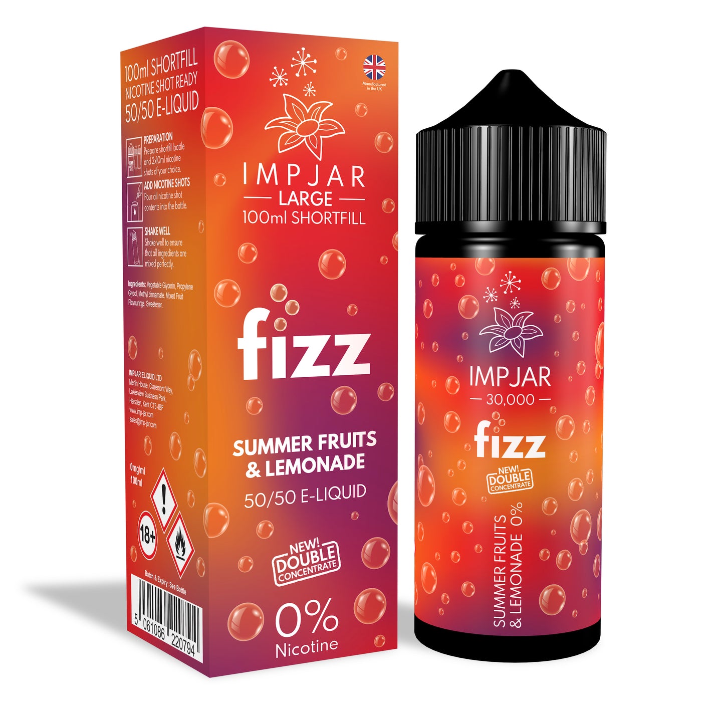 IMP JAR Large - Fizz - Summer Fruits & Lemonade 100ml Shortfill
