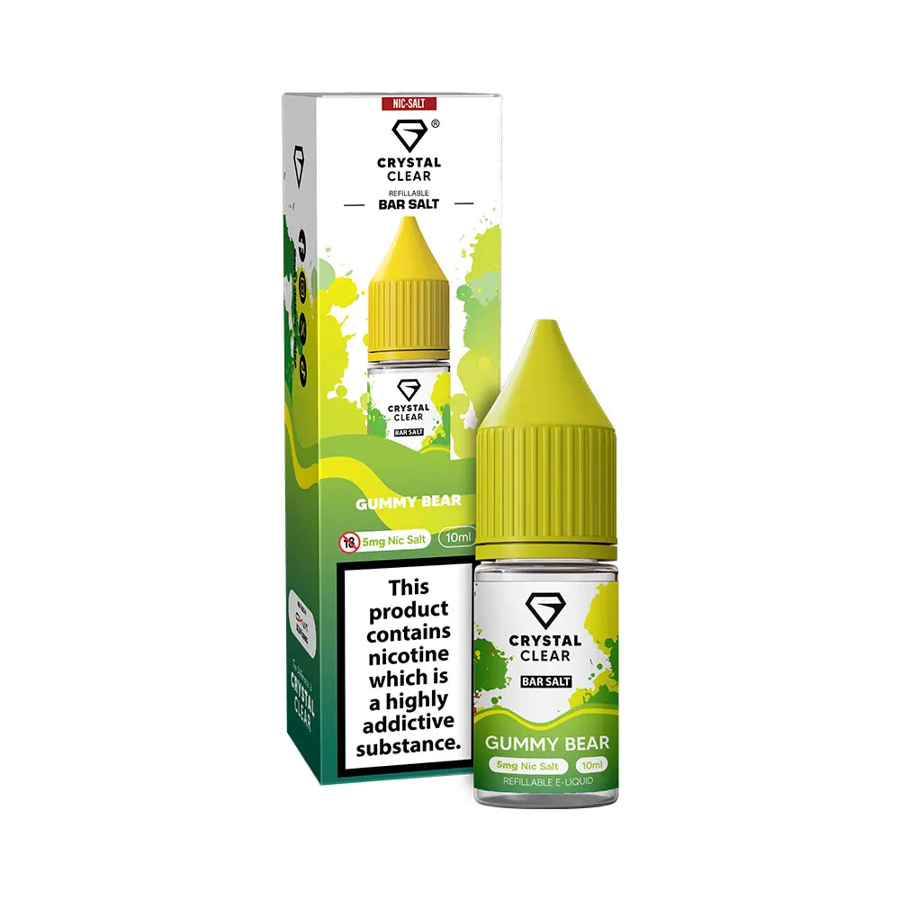 Crystal Clear Bar Nic Salt 10ml Gummy Bear