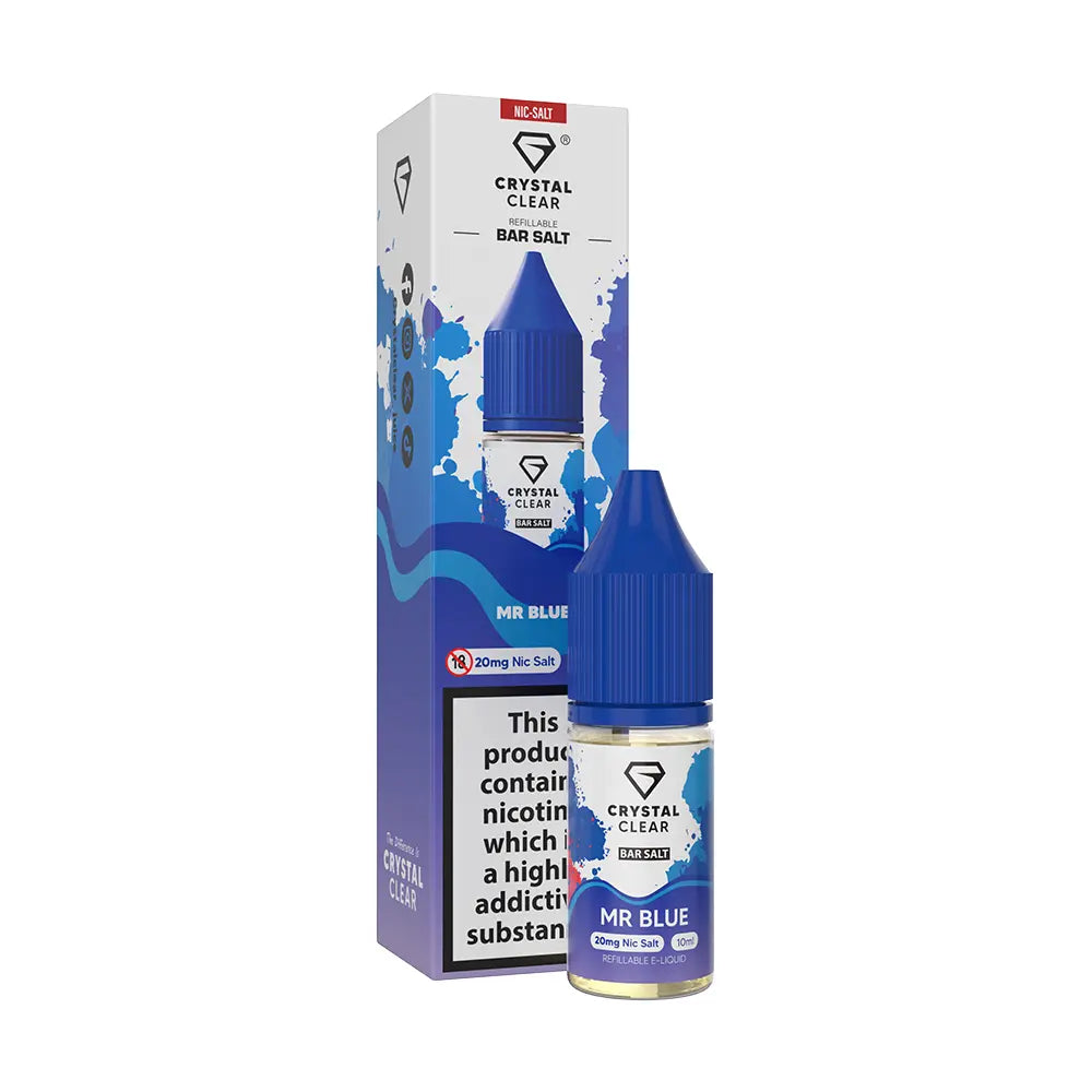 Crystal Clear Bar Nic Salts 10ml - Mr Blue