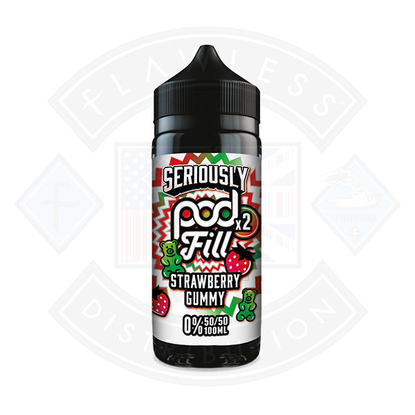 Doozy Vape Seriously Pod Fill X2 Strawberry Gummy 0mg 100ml Shortfill