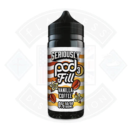 Doozy Vape Seriously Vanilla Coffee Pod Fill 3 50/50 0mg 100ml Shortfill