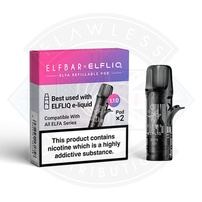 Elfliq Elfa Turbo Refillable Empty Pod 2pack - 0.8ohm - Flawless Vape Shop