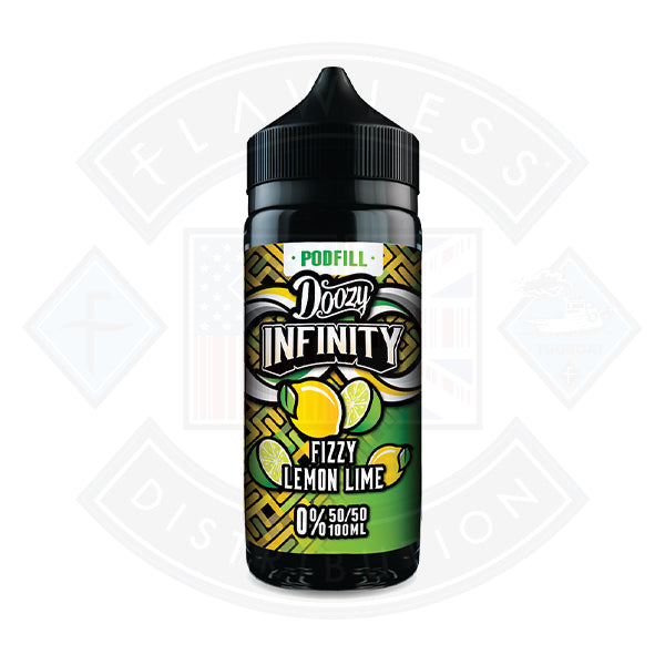 Doozy Vape Infinity Pod Fill 50/50 0mg 100ml Shortfill Fizzy Lemon Lime