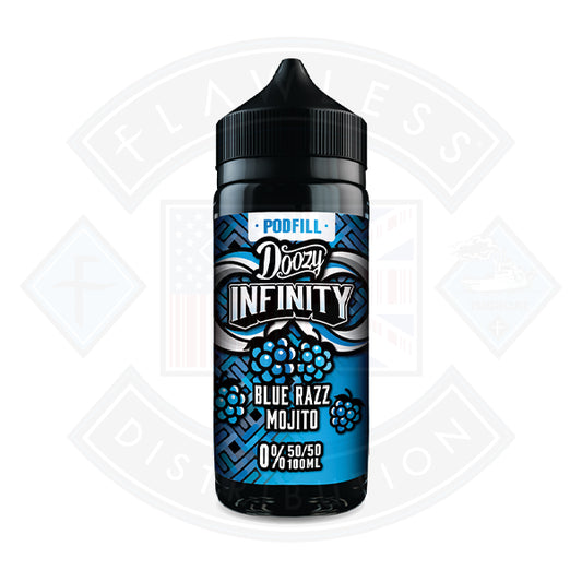 Doozy Vape Infinity Pod Fill 50/50 0mg 100ml Shortfill Blue Razz Mojito