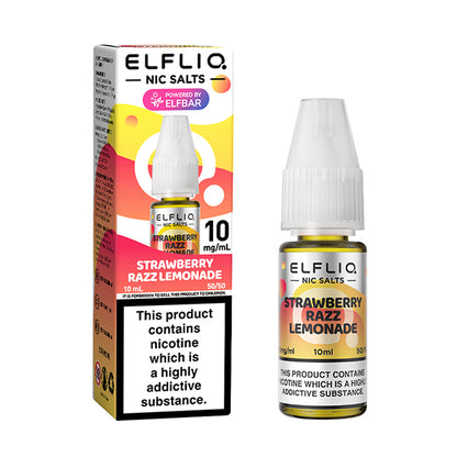 Elf Bar ELFLIQ Strawberry Razz Lemonade Nic Salt 10ml - 5mg - Flawless Vape Shop