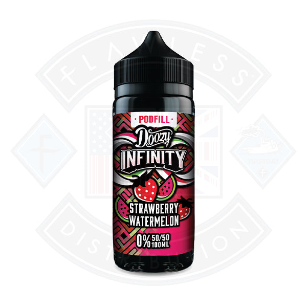 Doozy Vape Infinity Pod Fill 50/50 0mg 100ml Shortfill Strawberry Watermelon - Flawless Vape Shop