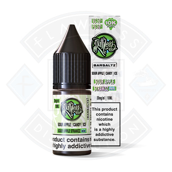 Ruthless Bar Saltz  Salt Sour Apple Strawzz on Ice 10ml - 10mg - Flawless Vape Shop