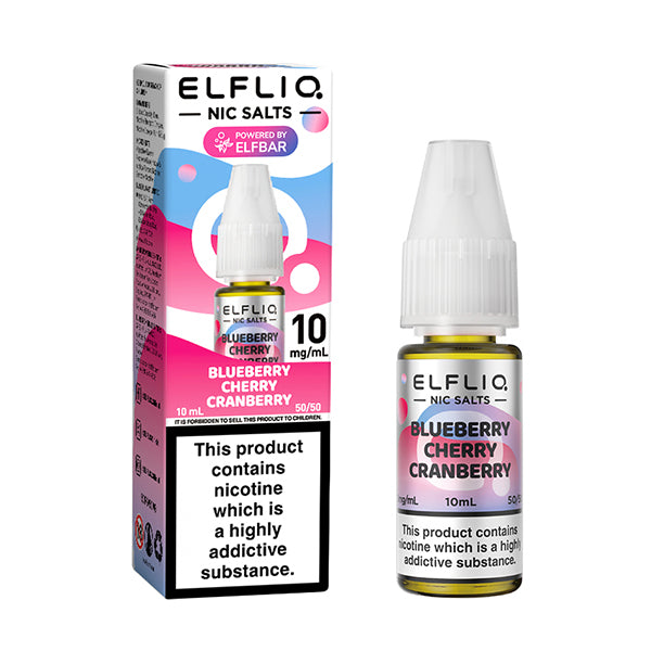 Elf Bar ELFLIQ Blueberry Cherry Cranberry Nic Salt 10ml - 5mg - Flawless Vape Shop