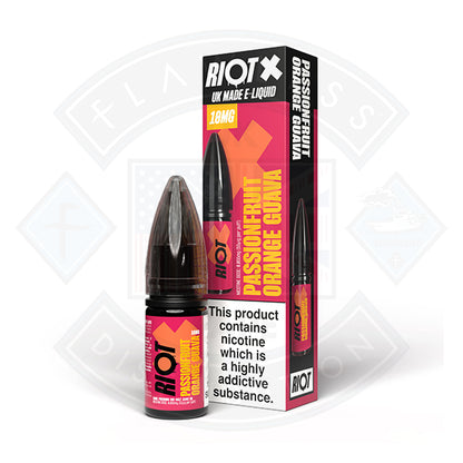 Riot X Salt  10ml Passionfruit Orange Guava - 10mg - Flawless Vape Shop
