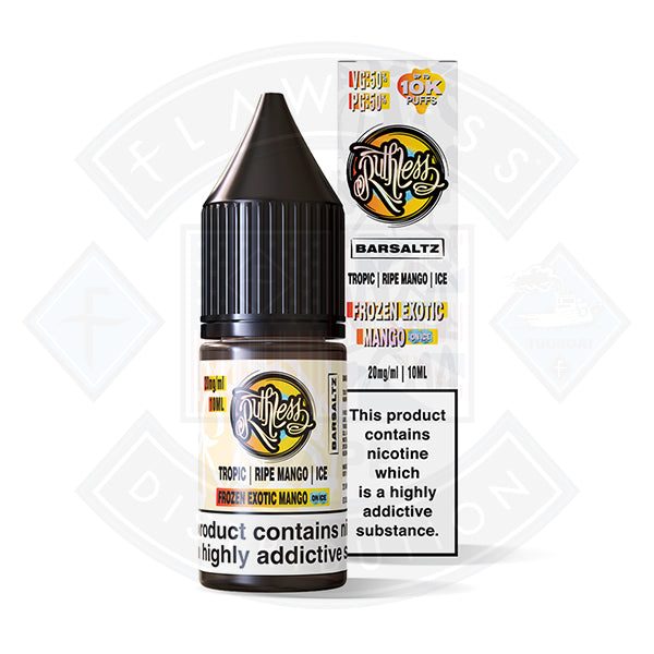 Ruthless Bar Saltz  Salt Frozen Exotic Mango on Ice 10ml - 10mg - Flawless Vape Shop
