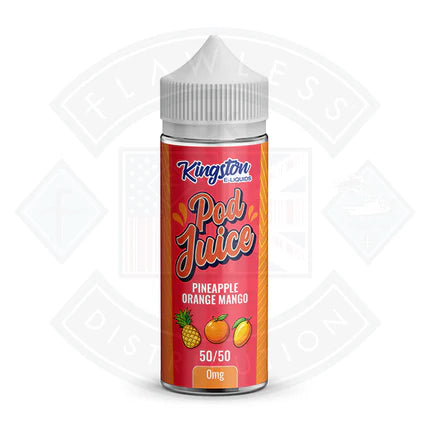 Kingston Pineapple Orange Mango Pod Juice 50/50 0mg 100ml Shortfill - Flawless Vape Shop