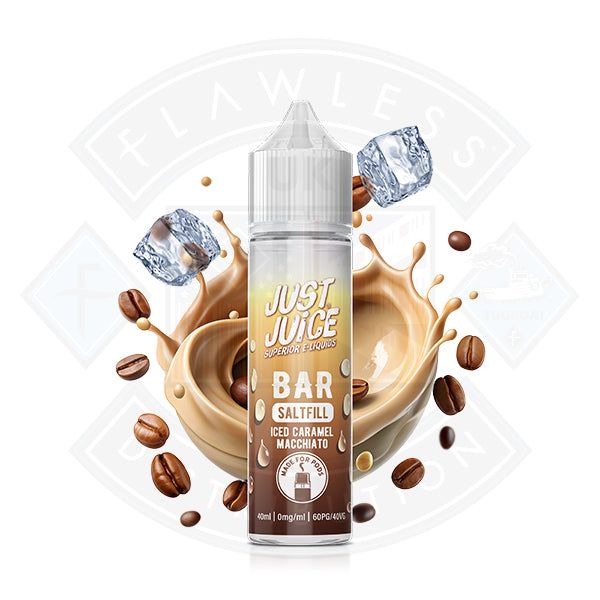 Just Juice Bar - 40ml Iced Caramel Macchiato Shortfill E-Liquid - Flawless Vape Shop