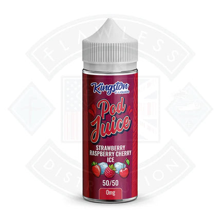 Kingston Strawberry Raspberry Cherry Ice Pod Juice 50/50 0mg 100ml Shortfill