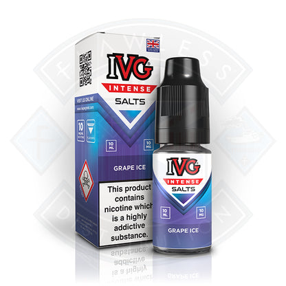 IVG Intense Nic Salts Grape Ice 10ml - 10mg - Flawless Vape Shop