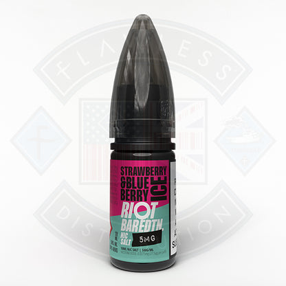 Riot Squad Bar EDTN Salt 10ml Strawberry Blueberry Ice - 5mg - Flawless Vape Shop