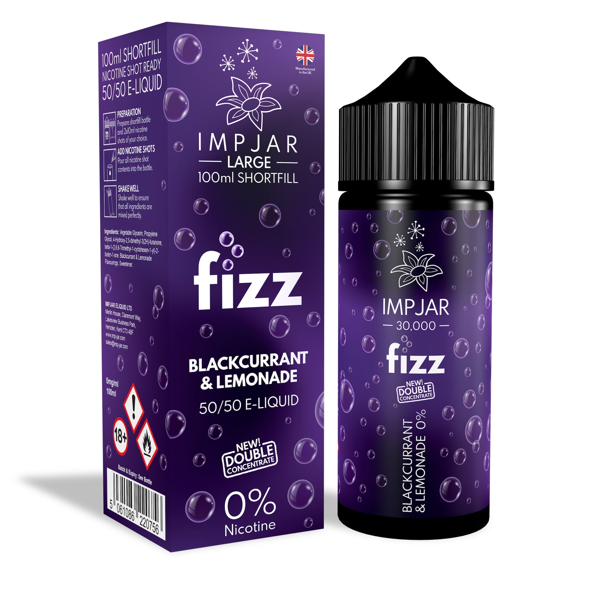 IMP JAR Large - Fizz - Blackcurrant & Lemonade 100ml Shortfill - Flawless Vape Shop