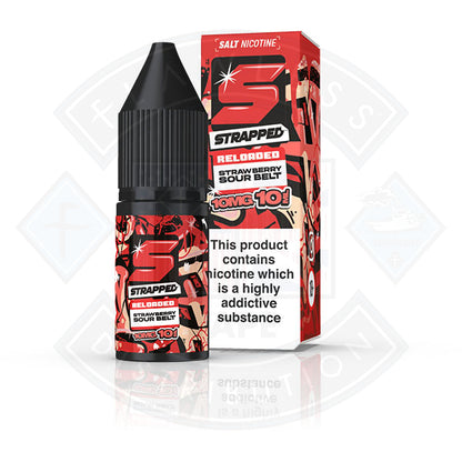 Strapped Reloaded Nic Salt 10ml Strawberry Sour Belt - 5mg - Flawless Vape Shop