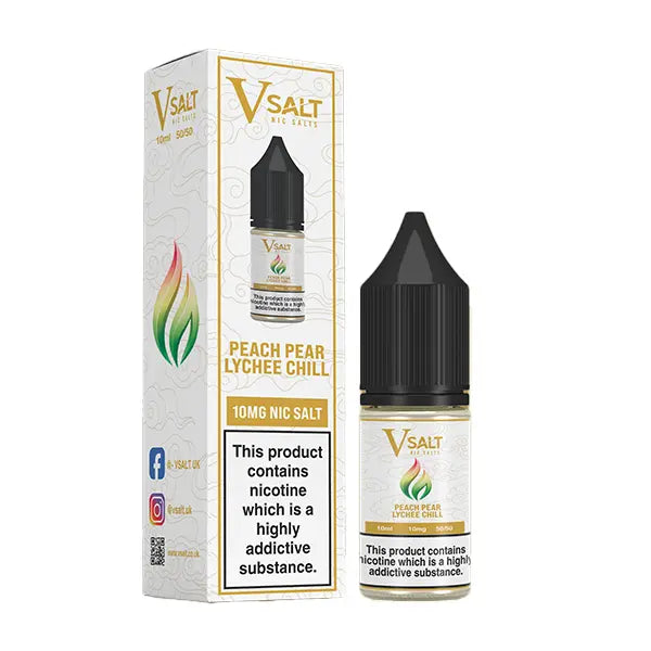 Vsalt Nic Salt 10ml Peach Pear Lychee Chill - 10mg - Flawless Vape Shop