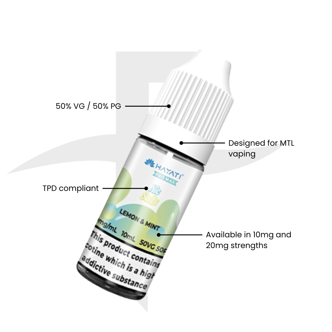 Hayati Pro Max Lemon & Mint Nic Salt 10ml - 10mg - Flawless Vape Shop