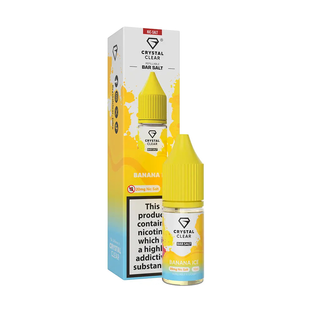 Crystal Clear Bar Nic Salts 10ml - Banana Ice