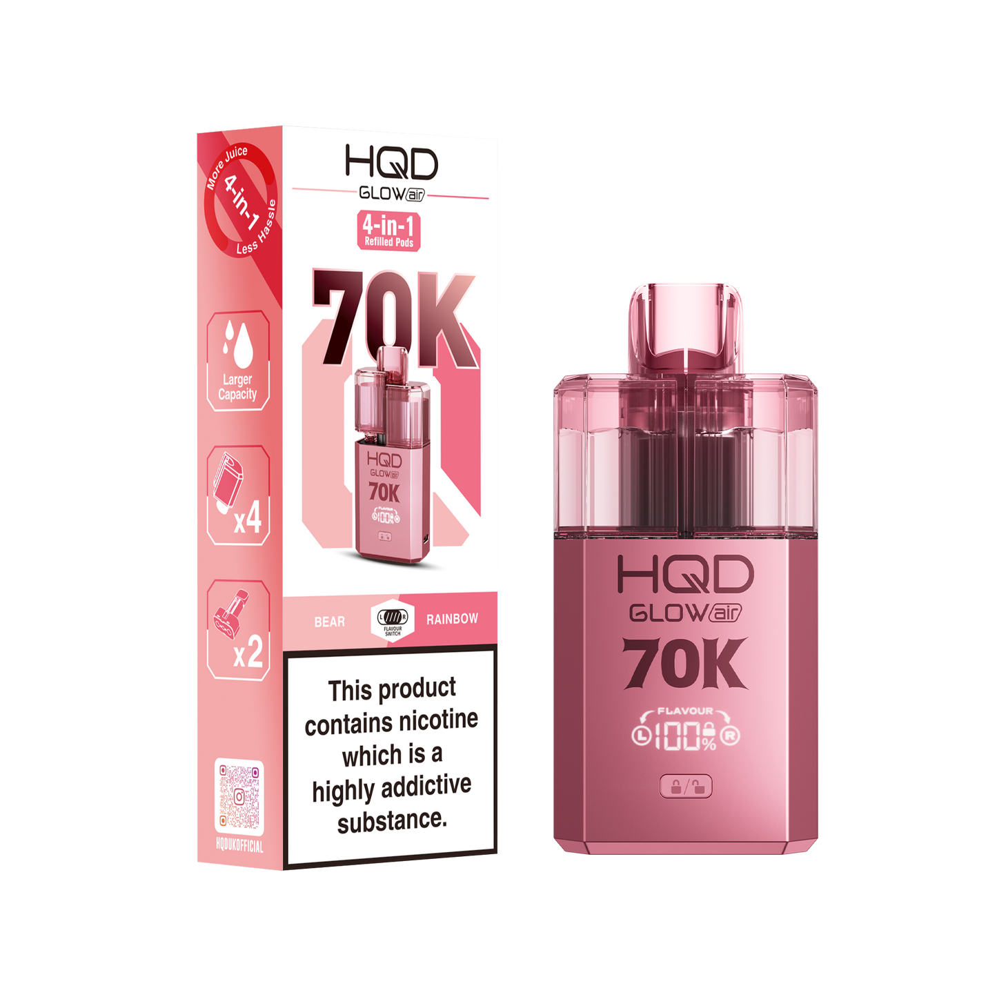 HQD Glow Air 70K Prefilled Pod Kit