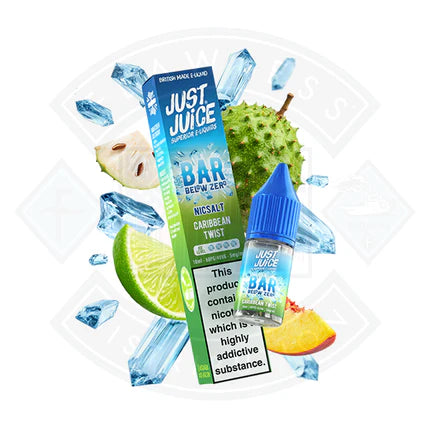 Just Juice BAR Below Zero Nic Salt Caribbean Twist 10ml - 5 mg - Flawless Vape Shop