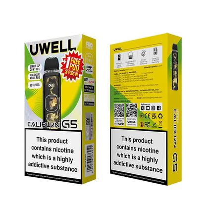 Uwell Caliburn G5 Vape Kit - Black Gold - Flawless Vape Shop