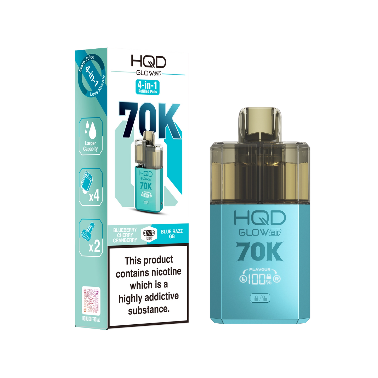 HQD Glow Air 70K Prefilled Pod Kit