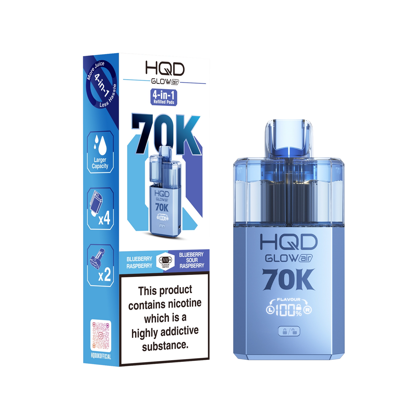 HQD Glow Air 70K Prefilled Pod Kit