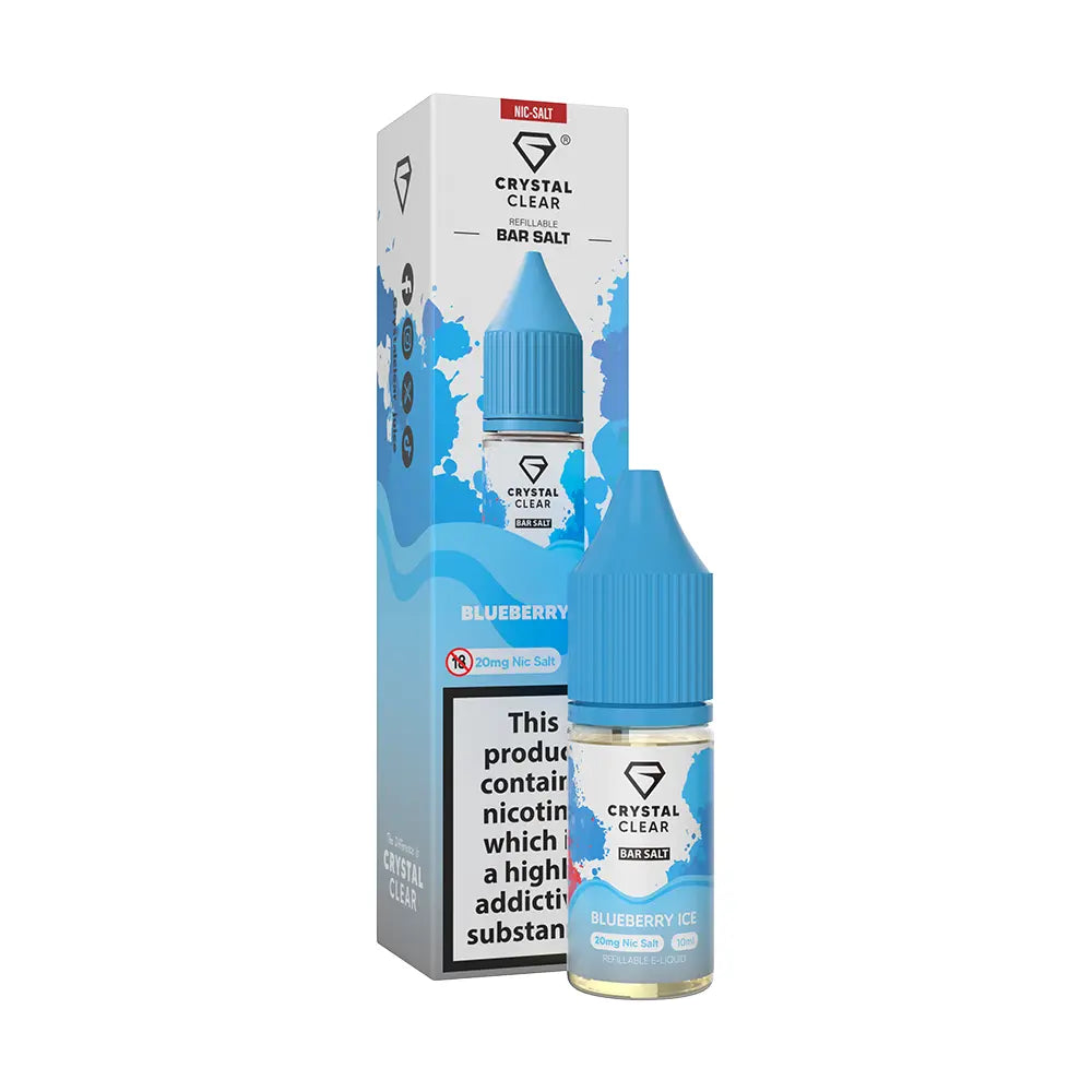 Crystal Clear Bar Nic Salts 10ml - Blueberry Ice