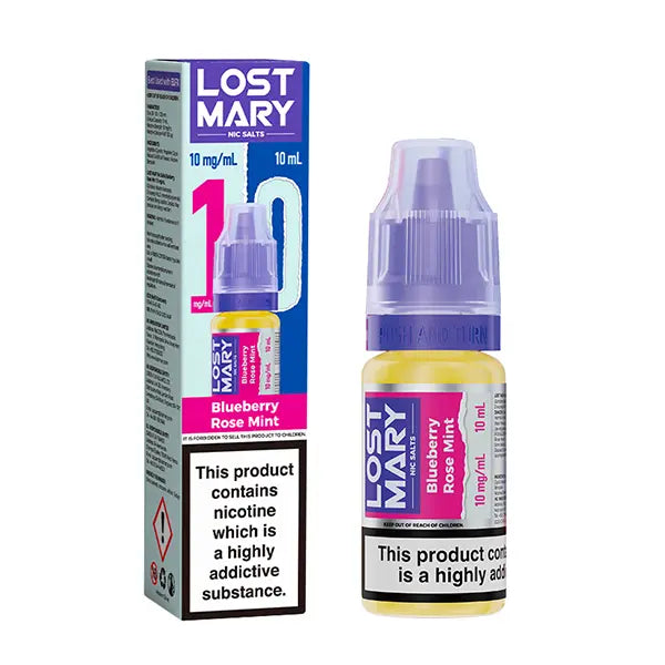 LOST MARY Blueberry Rose Mint Nic Salts E-Liquid 10ml - 5mg - Flawless Vape Shop