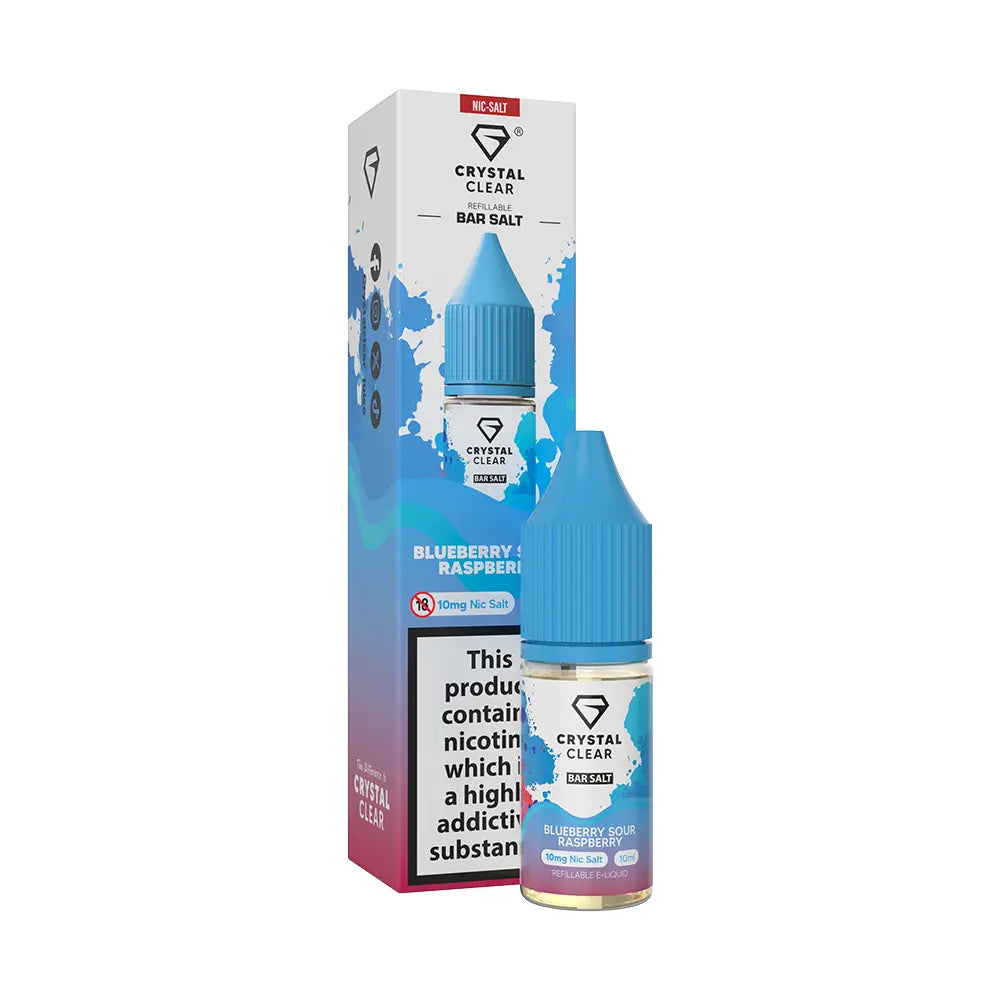 Crystal Clear Bar Nic Salts 10ml - Blueberry Sour Raspberry