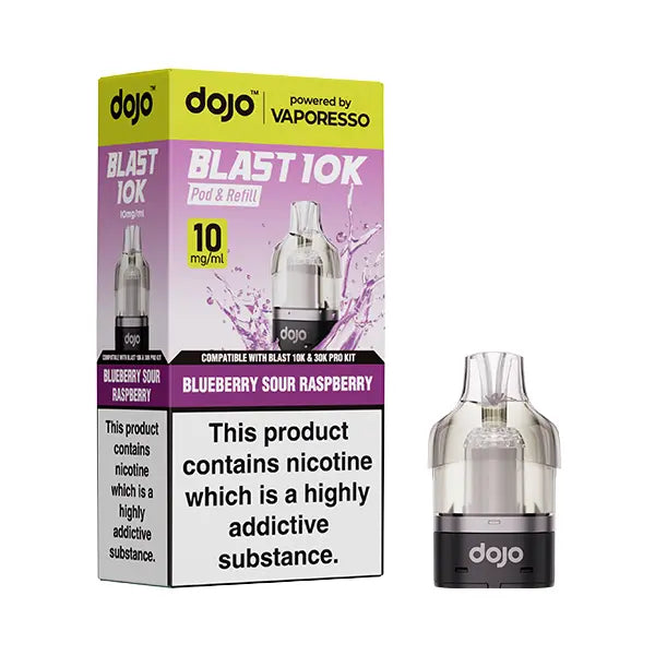 Dojo Blast 10k / 30k Replacement Pods 10mg - Straw Raspberry Cherry Ice - Flawless Vape Shop