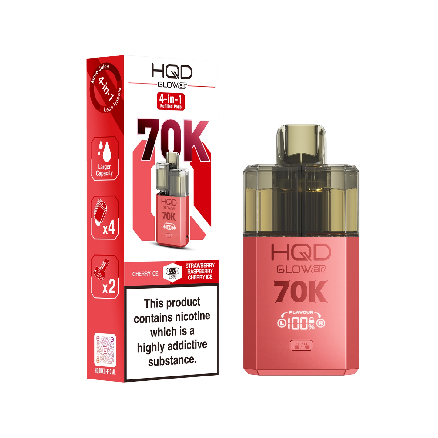 HQD Glow Air 70K Prefilled Pod Kit