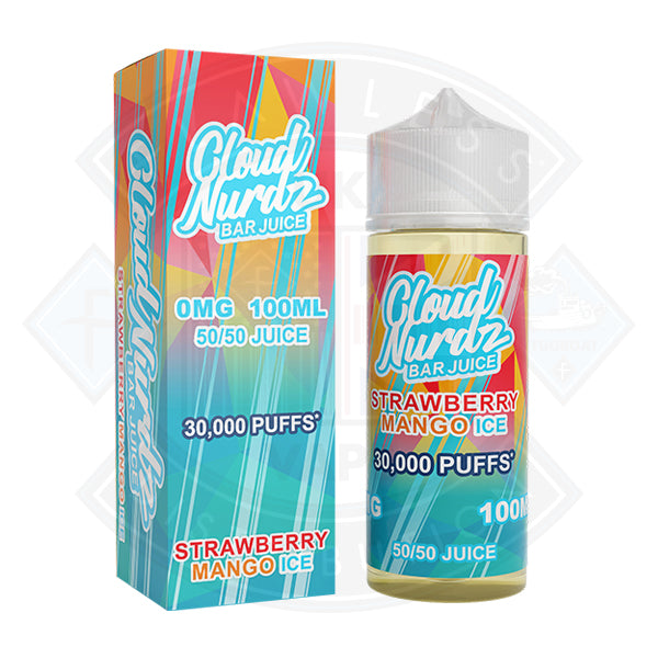 Cloud Nurdz - Ice Strawberry Mango 0mg 100ml Shortfill