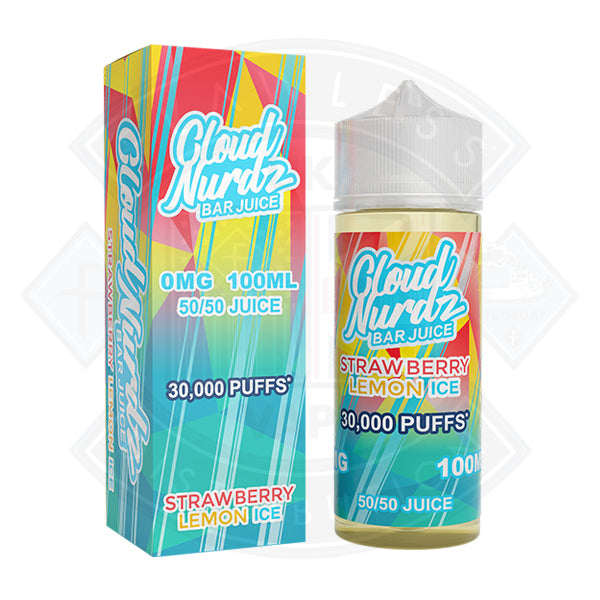 Cloud Nurdz - Ice Strawberry Lemon 0mg 100ml Shortfill