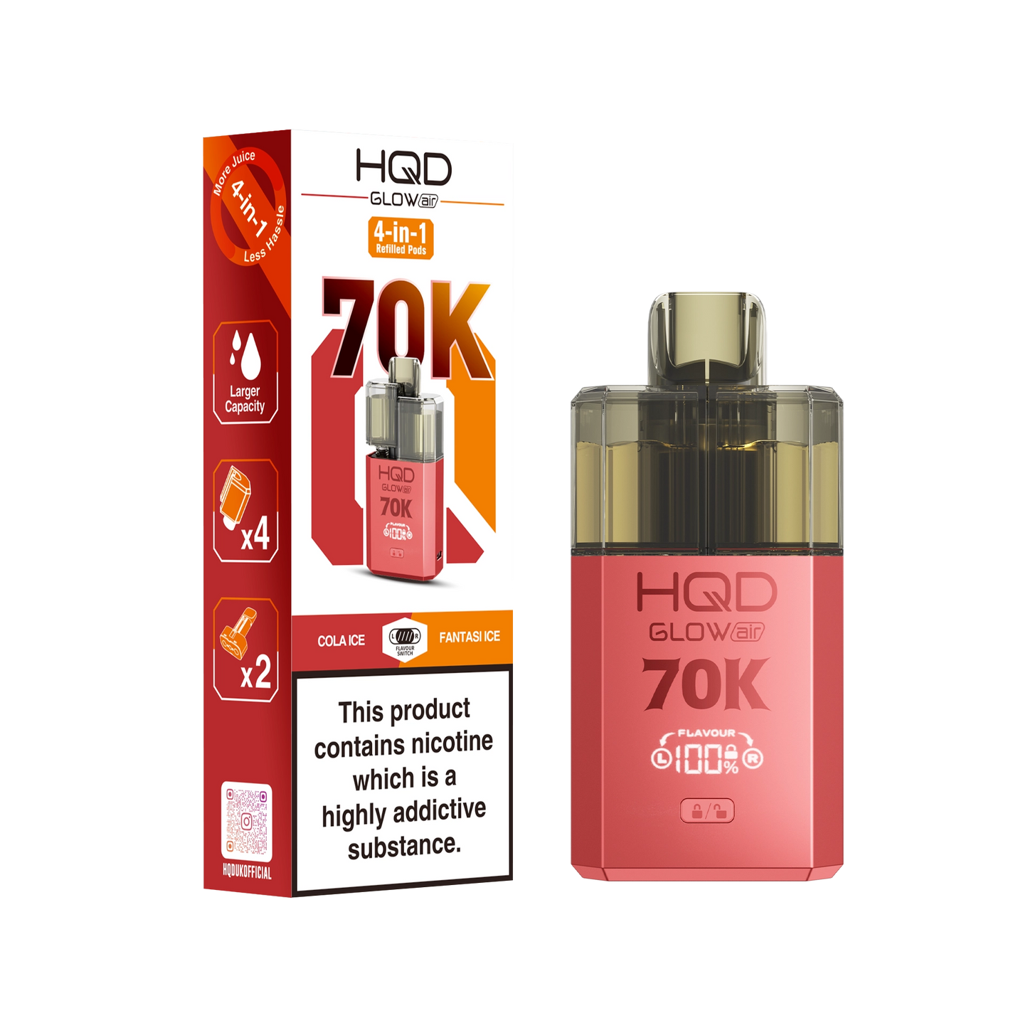 HQD Glow Air 70K Prefilled Pod Kit