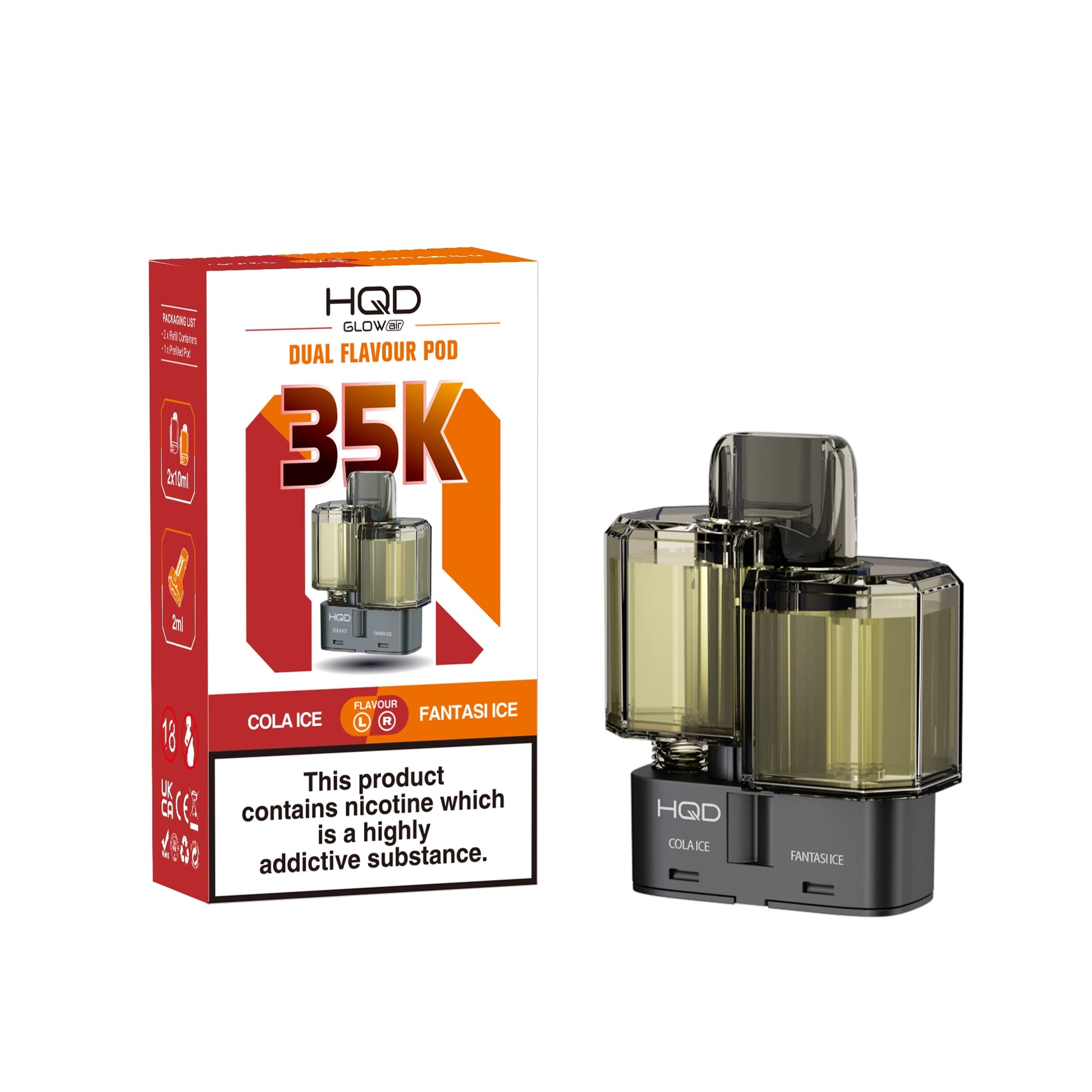 HQD Glow Air 35K Refill Pods - Bear & Bainbow - Flawless Vape Shop