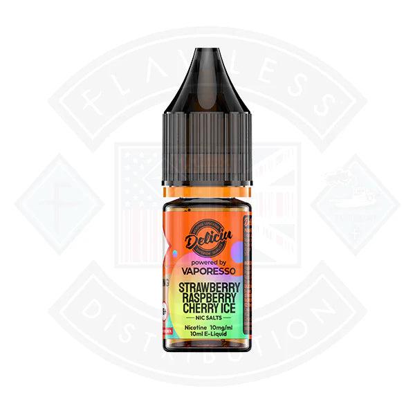 Deliciu V2 Strawberry Raspberry Cherry Ice Nic Salt 10ml by Vaporesso - 10mg - Flawless Vape Shop