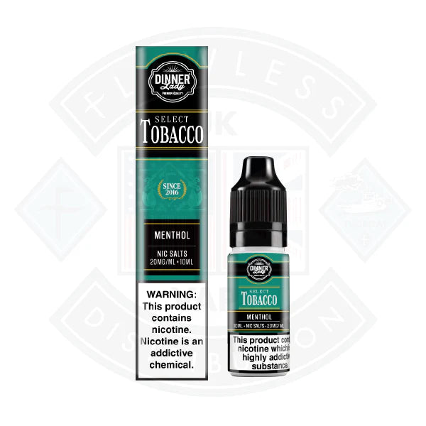Dinner Lady Select Tobacco Nic Salt Menthol 10ml - 20mg - Flawless Vape Shop