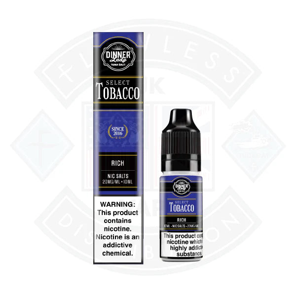 Dinner Lady Select Tobacco Nic Salt Rich 10ml - 10mg - Flawless Vape Shop