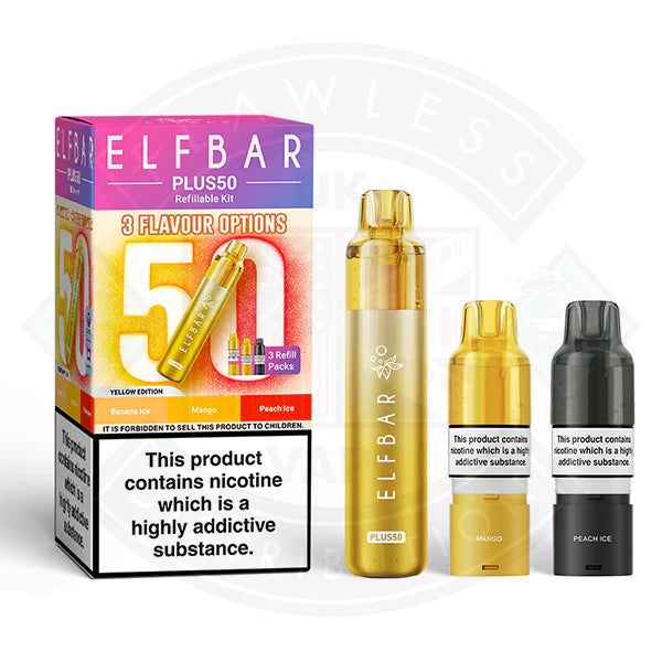 Elfbar Plus50 Prefilled Vape Kit - Yellow Edition - Flawless Vape Shop