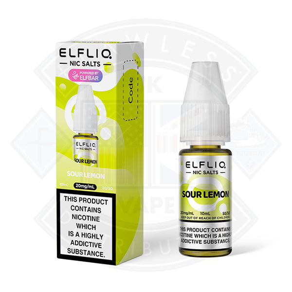Elf Bar ELFLIQ Sour Lemon Nic Salt 10ml - 5mg - Flawless Vape Shop