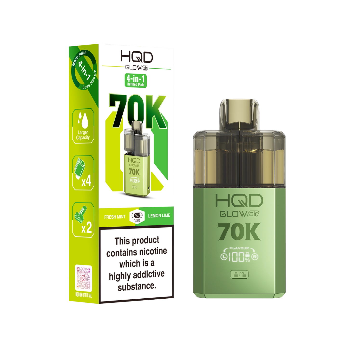 HQD Glow Air 70K Prefilled Pod Kit