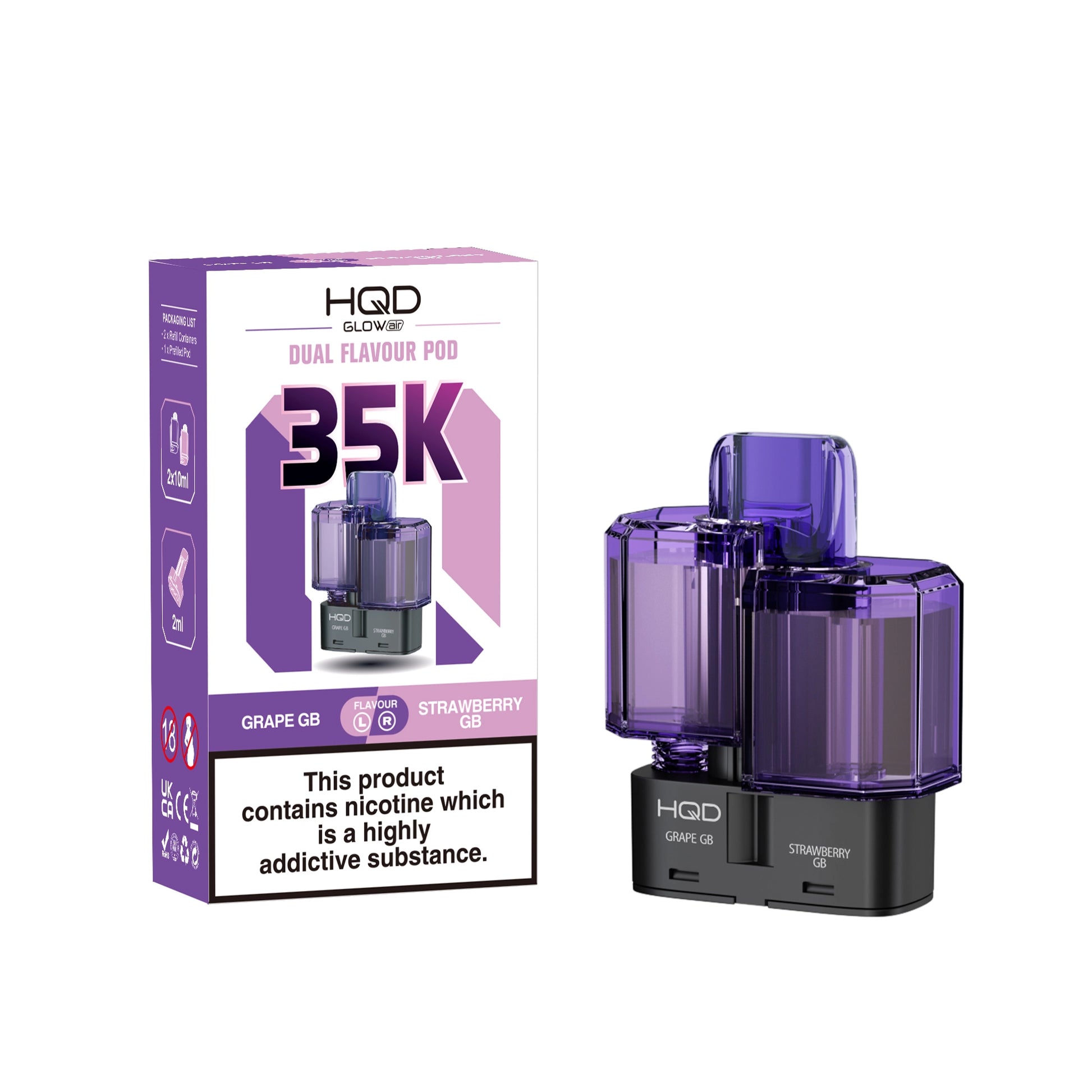 HQD Glow Air 35K Refill Pods - Bear & Bainbow - Flawless Vape Shop