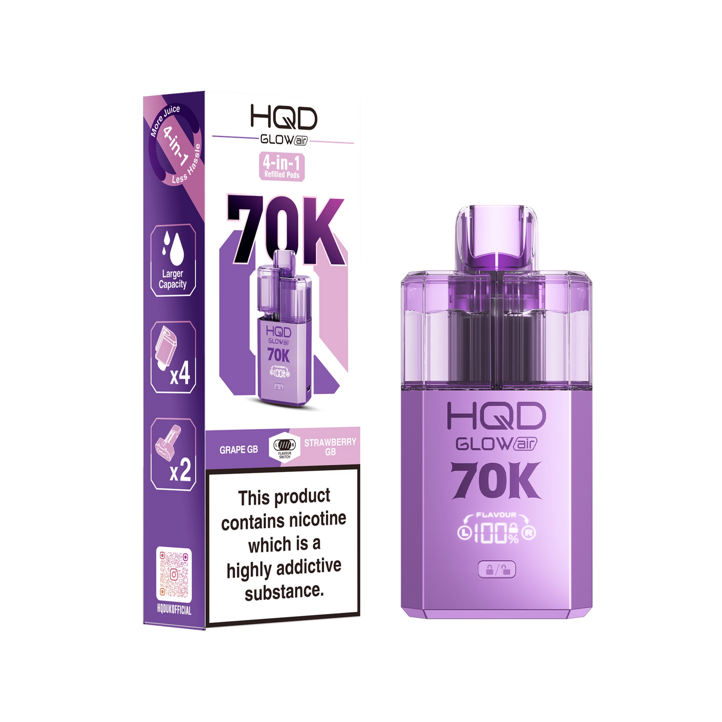 HQD Glow Air 70K Prefilled Pod Kit