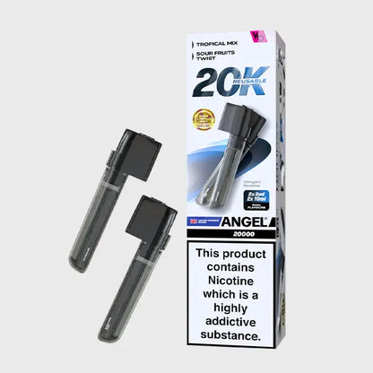 Vapes Bars Angel 20K Prefilled Vape Pods + Refill Container - Black Edition - Flawless Vape Shop